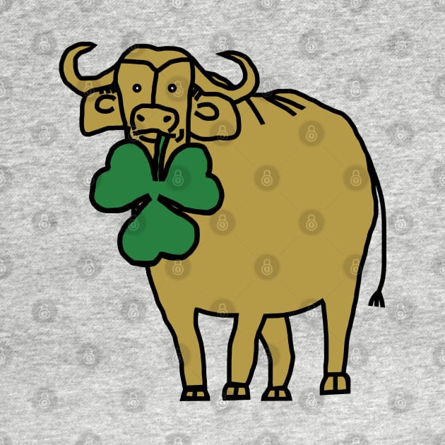 St Patricks Day Ox with Shamrock by ellenhenryart